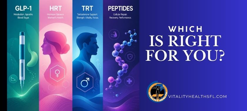 GLP-1, HRT, TRT or Peptides Which Is Right for You Vitality Health SFL